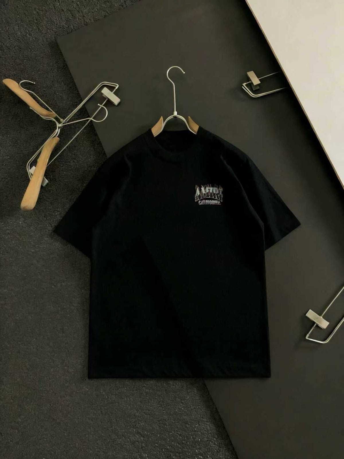 Amiri Small Chest Graphic Crew‑Neck Short‑Sleeve T‑Shirt