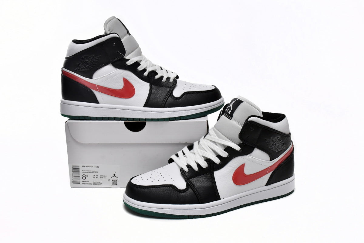 Nike Air Jordan 1 Mid Alternate Swooshes Red Yellow Reps Sneaker BQ6472-063
