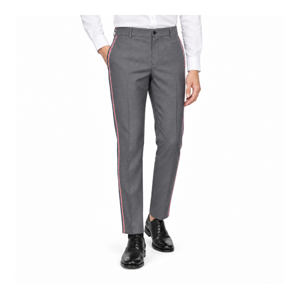 Thom Browne Style Single-Side Side-Stripe suit pants
