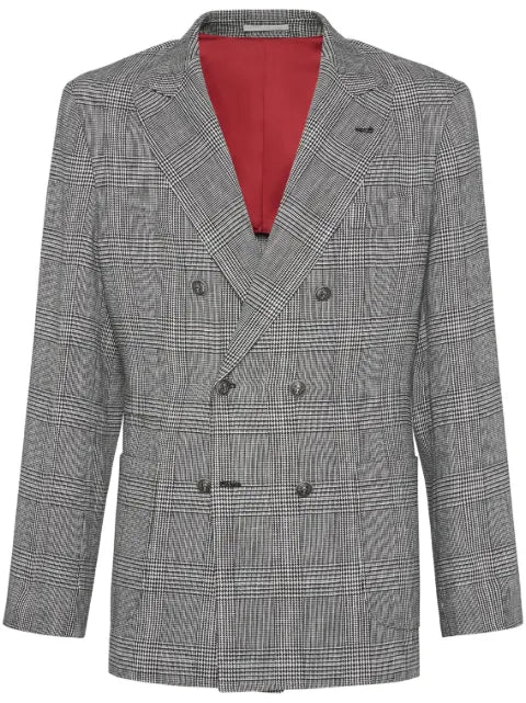 Brunello Cucinelli plaid double-breasted blazer
