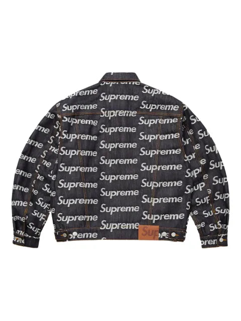 Supreme jacquard-logo denim jacket