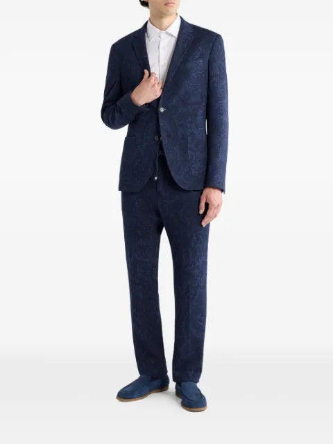 ETRO single-breasted stretch cotton-blend jacket with Paisley motif