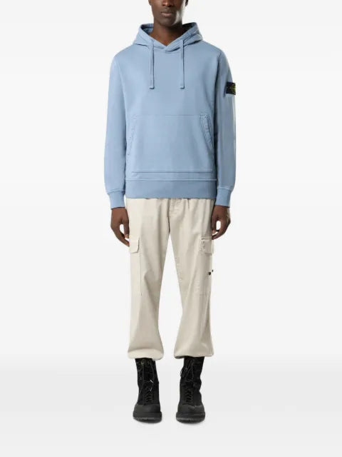 Stone Island 6100062 organic cotton fleece regular-fit hoodie with pouch pocket