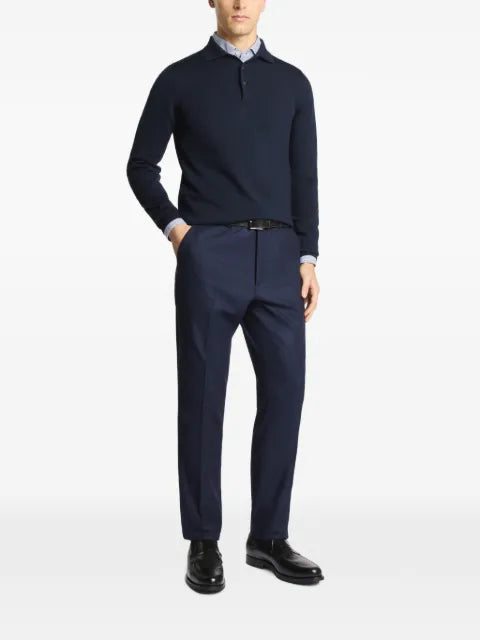Fay long-sleeved cashmere sweater with polo collar