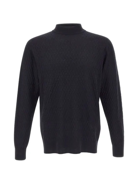 Filippo De Laurentiis herringbone-knit mock-neck sweater
