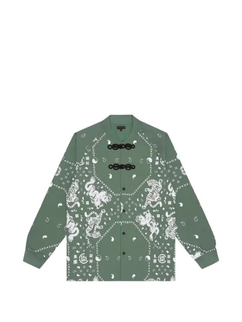 CLOT graphic-print frog-fastening bomber jacket
