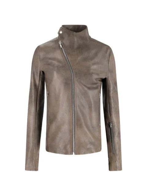 Rick Owens asymmetric leather jacket