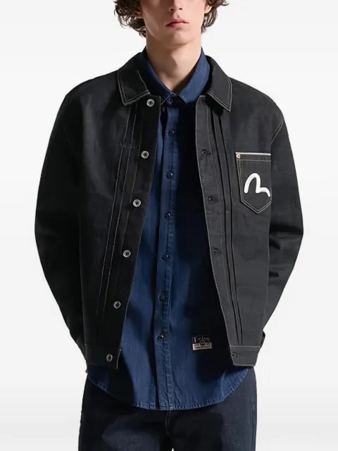 EVISU dragon-embroidered denim jacket