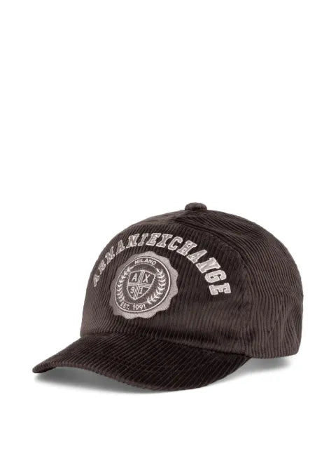Armani Exchange embroidered corduroy baseball cap