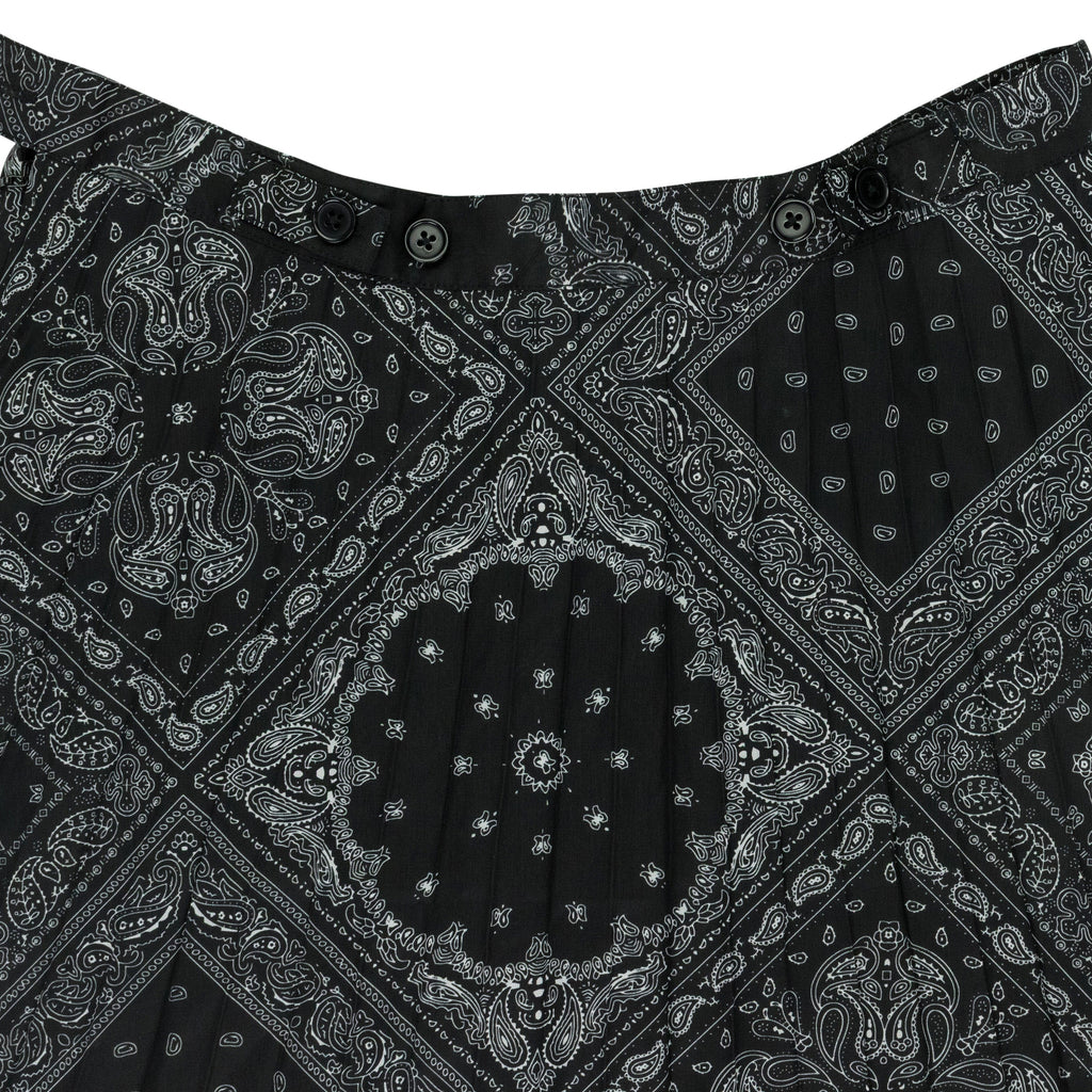 Black Bandana Pleated Skirt