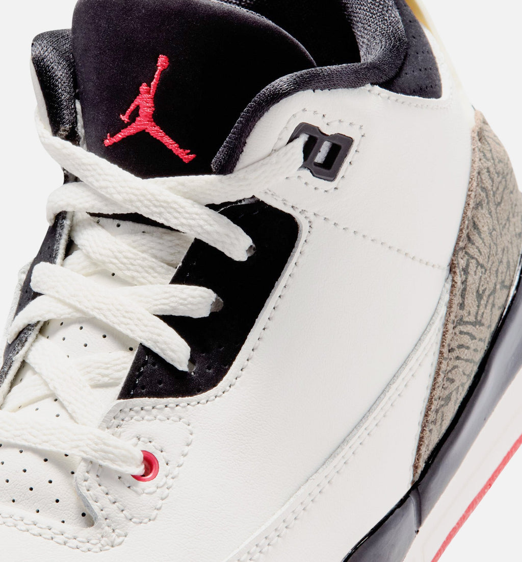 Air Jordan 3 Retro "Sail and University Red" Little Kids' Shoe – Sail/Black/University Red/Pale Ivory