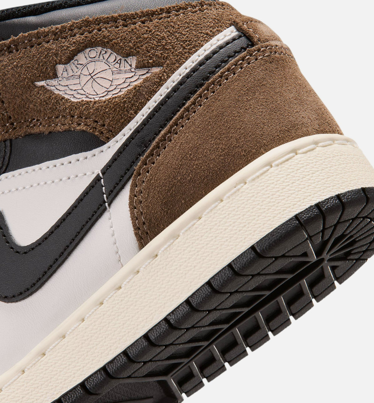 Air Jordan 1 Mid | Big Kids' Lifestyle Shoe | Black/Phantom/Light Brown/Varsity Red