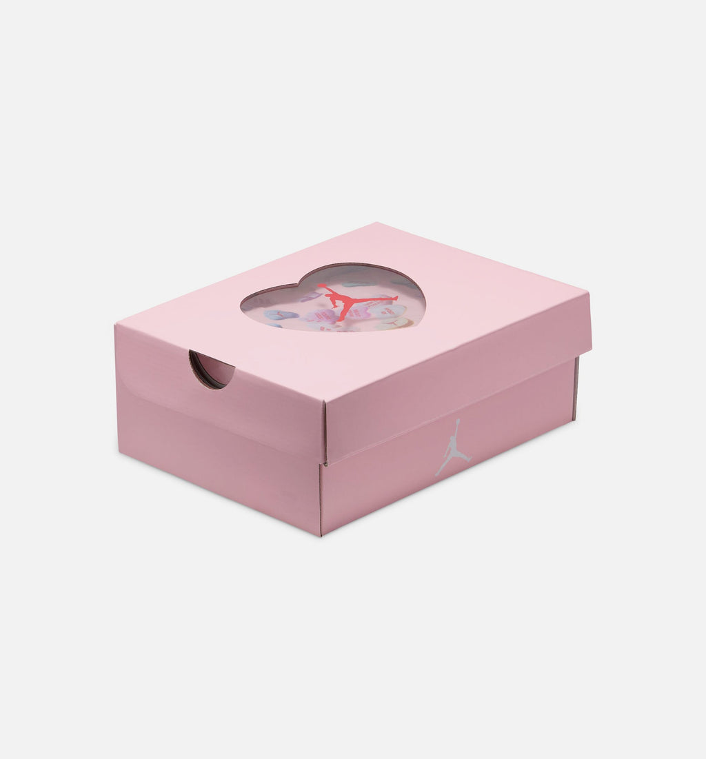 Air Jordan 4 Retro "Medium Soft Pink" Little Kids' Shoe – White/Medium Soft Pink/Half Blue