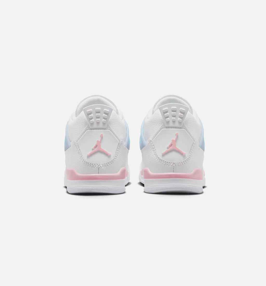 Air Jordan 4 Retro "Medium Soft Pink" Little Kids' Shoe – White/Medium Soft Pink/Half Blue