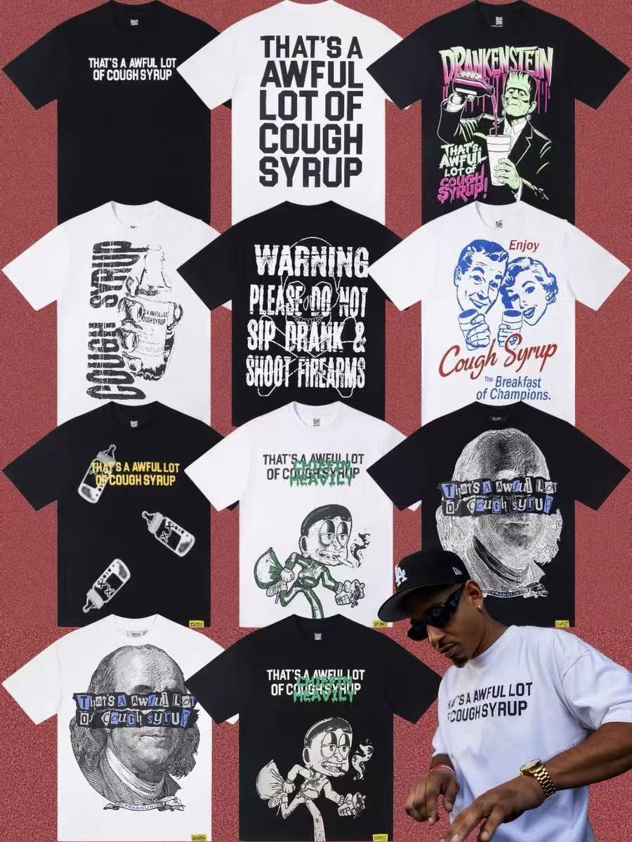 ALOCS Cough Syrup Multi‑Vintage Graphic Oversized Tee Streetwear