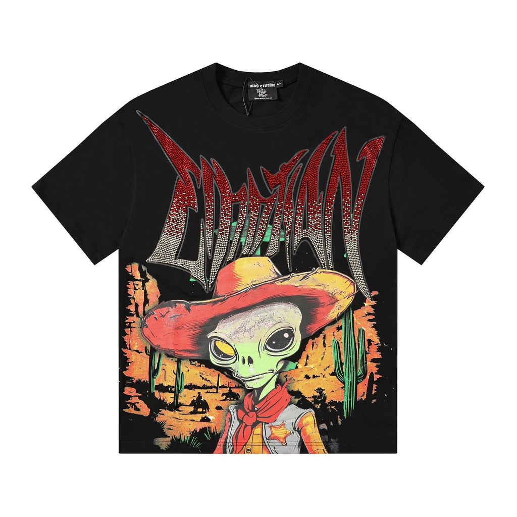 MIXED EMOTION Alien Cowboy Graphic T-Shirt