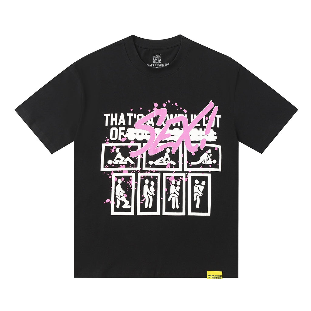THAT'S A AWFUL LOT OF COUGH SYRUP White & Pink Graphic Short-Sleeve T-Shirt