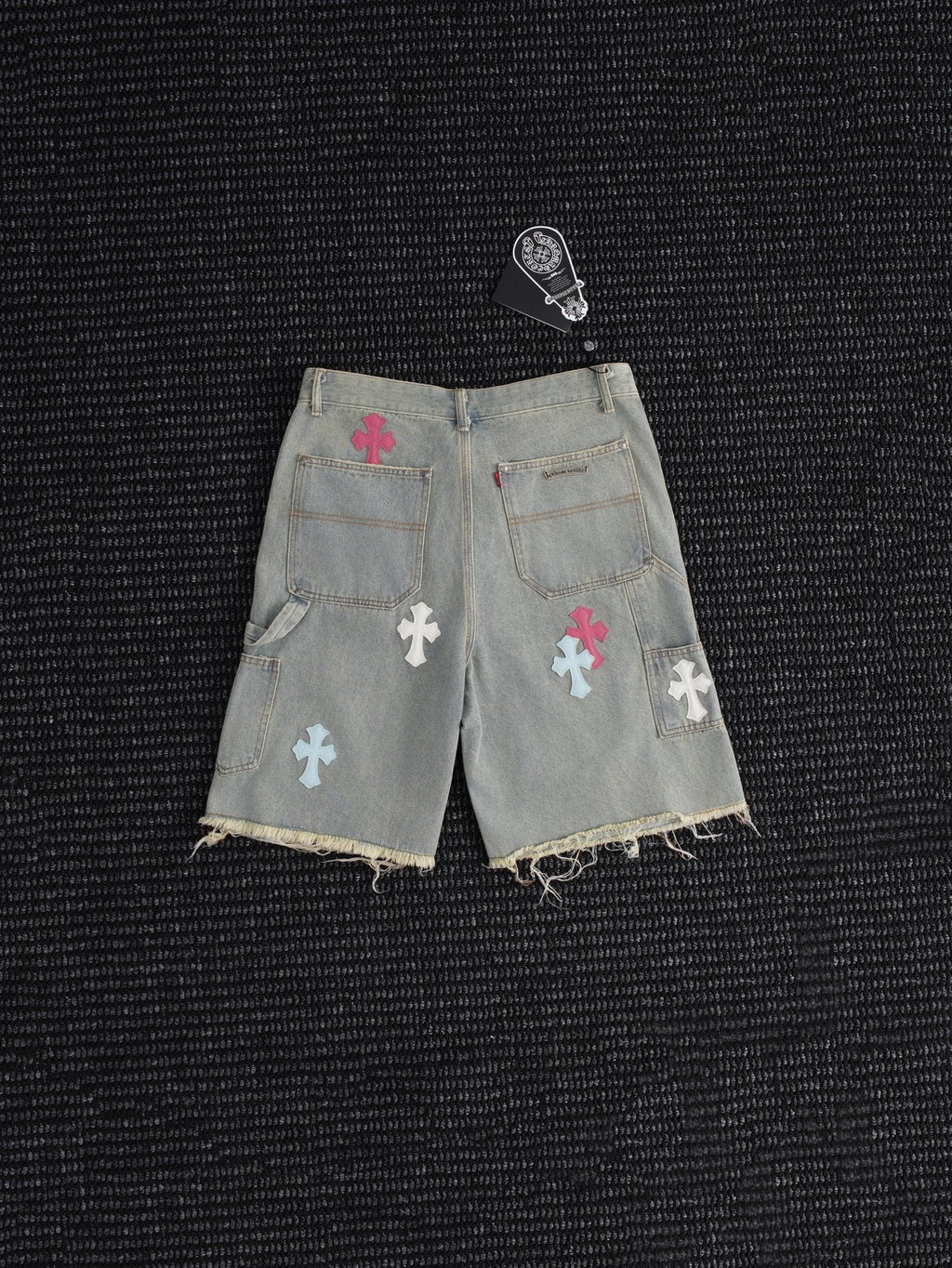 Chrome Hearts Cross Patch Light Blue Denim Shorts
