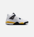 Air Jordan 4 Retro Rare Air Tour Yellow Preschool Shoes - White/Dark Blue Grey/Black/Tour Yellow