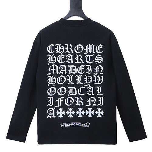 Chrome Hearts CH Eye Chart Letter Long Sleeve - Shirt Black