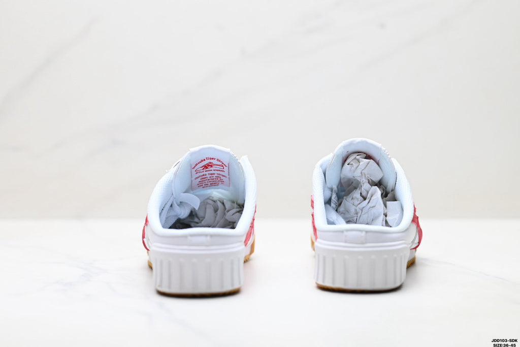 Onitsuka Tiger Retro Low Top White Red Gum Unisex Shoes Style 01