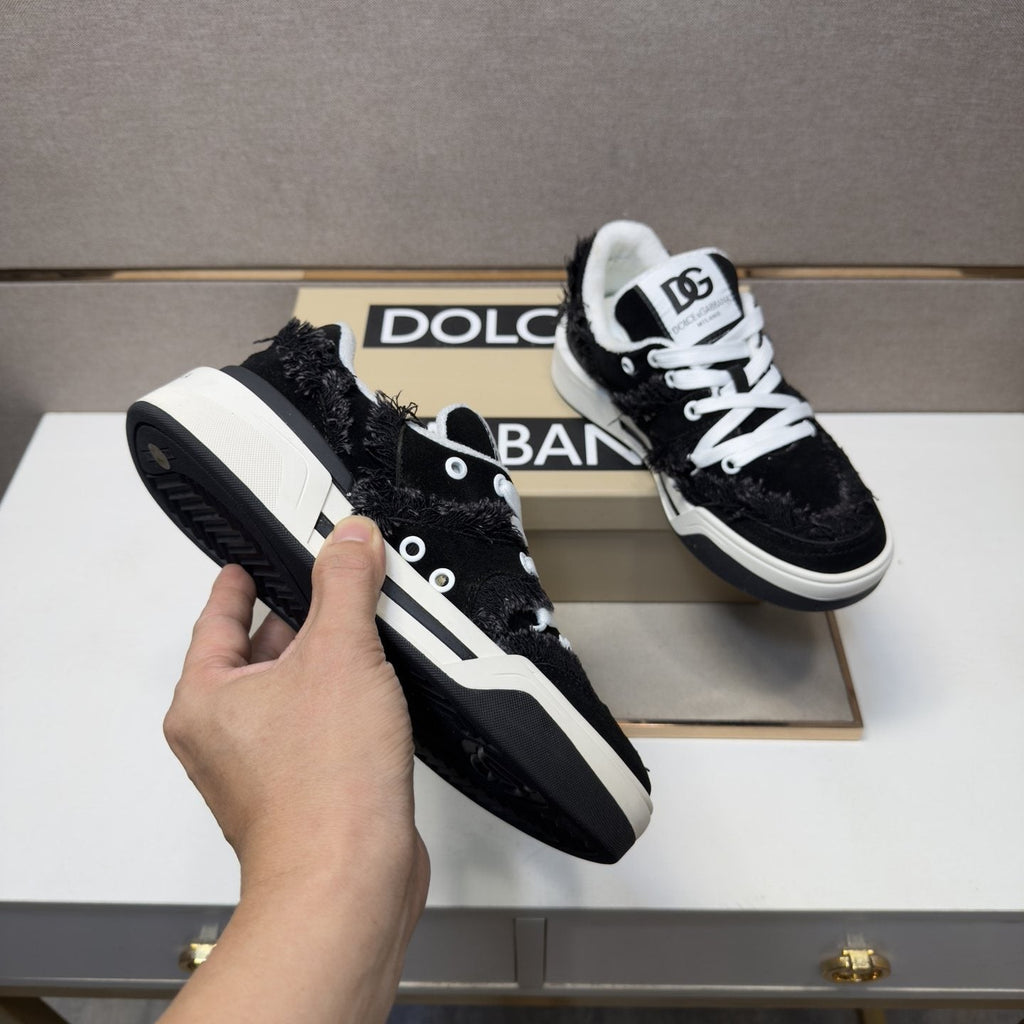 Dolce & Gabbana Black and White Low-Top Sneakers