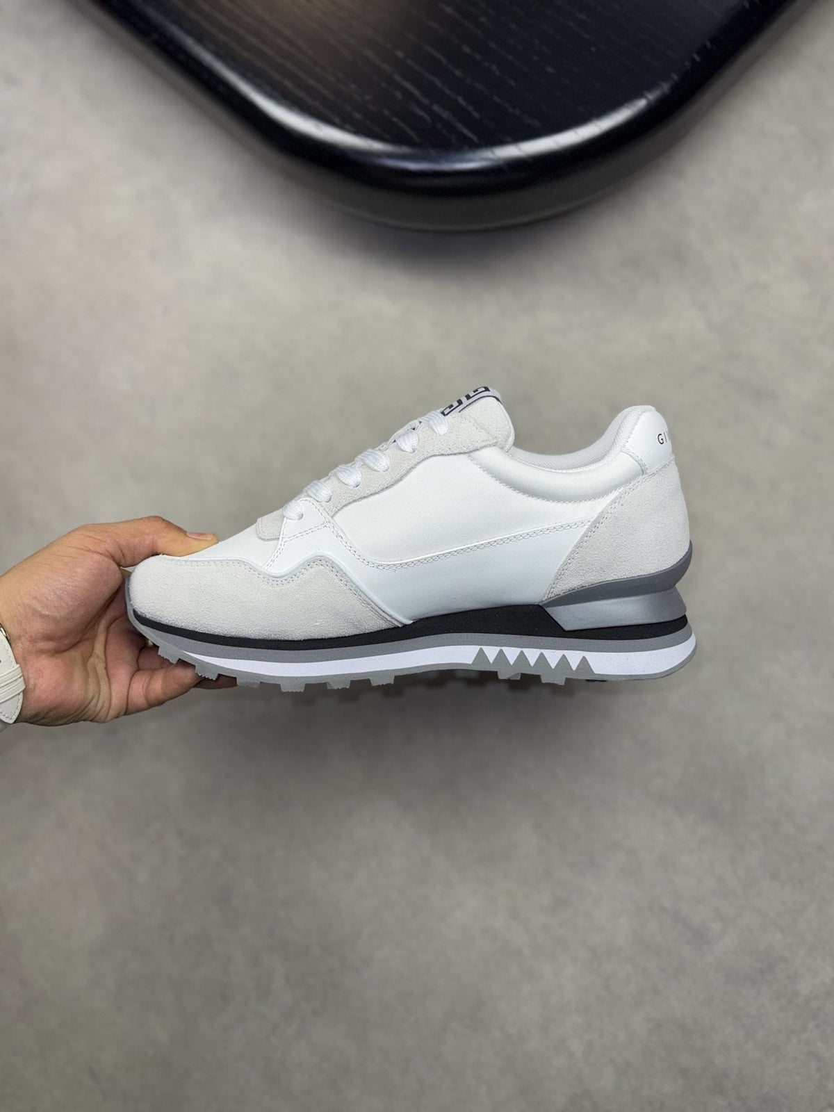 Givenchy White and Light Gray Low-Top Sneakers