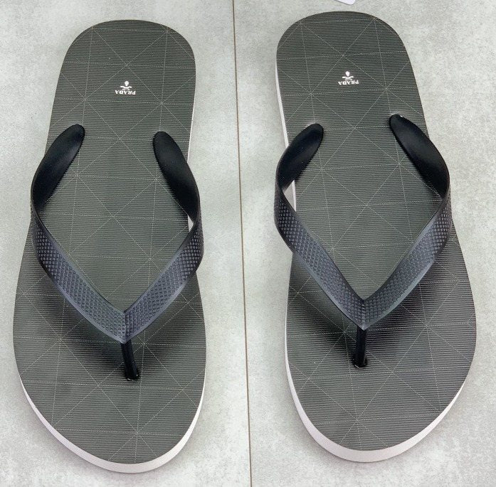 Prada Dark Gray and Black Flip-Flops