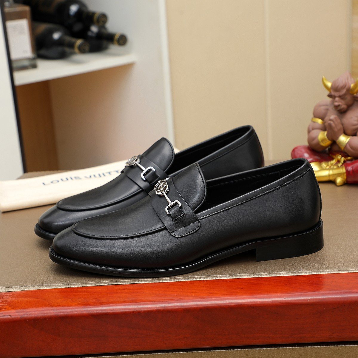 Louis Vuitton Men's Black Horsebit-Style Loafers