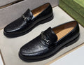 Gucci Men's Black Textured Bit Loafers
