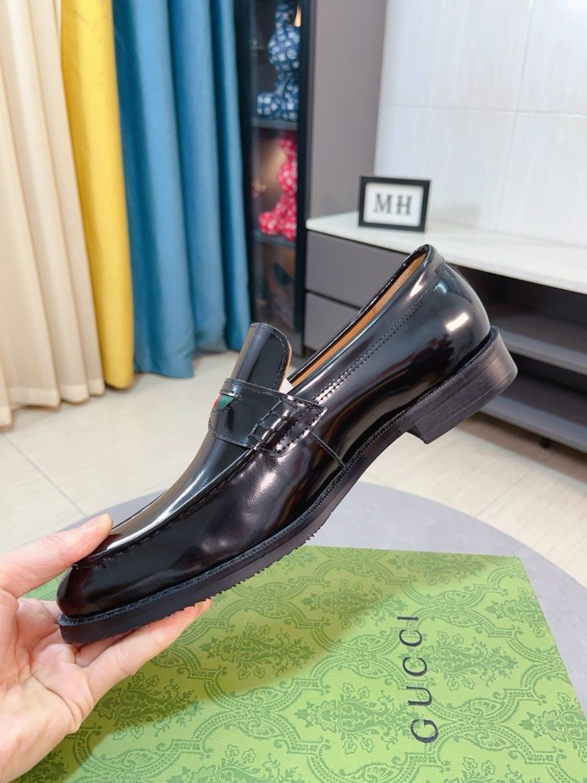 Gucci Web Stripe Loafers - Stacked Heel