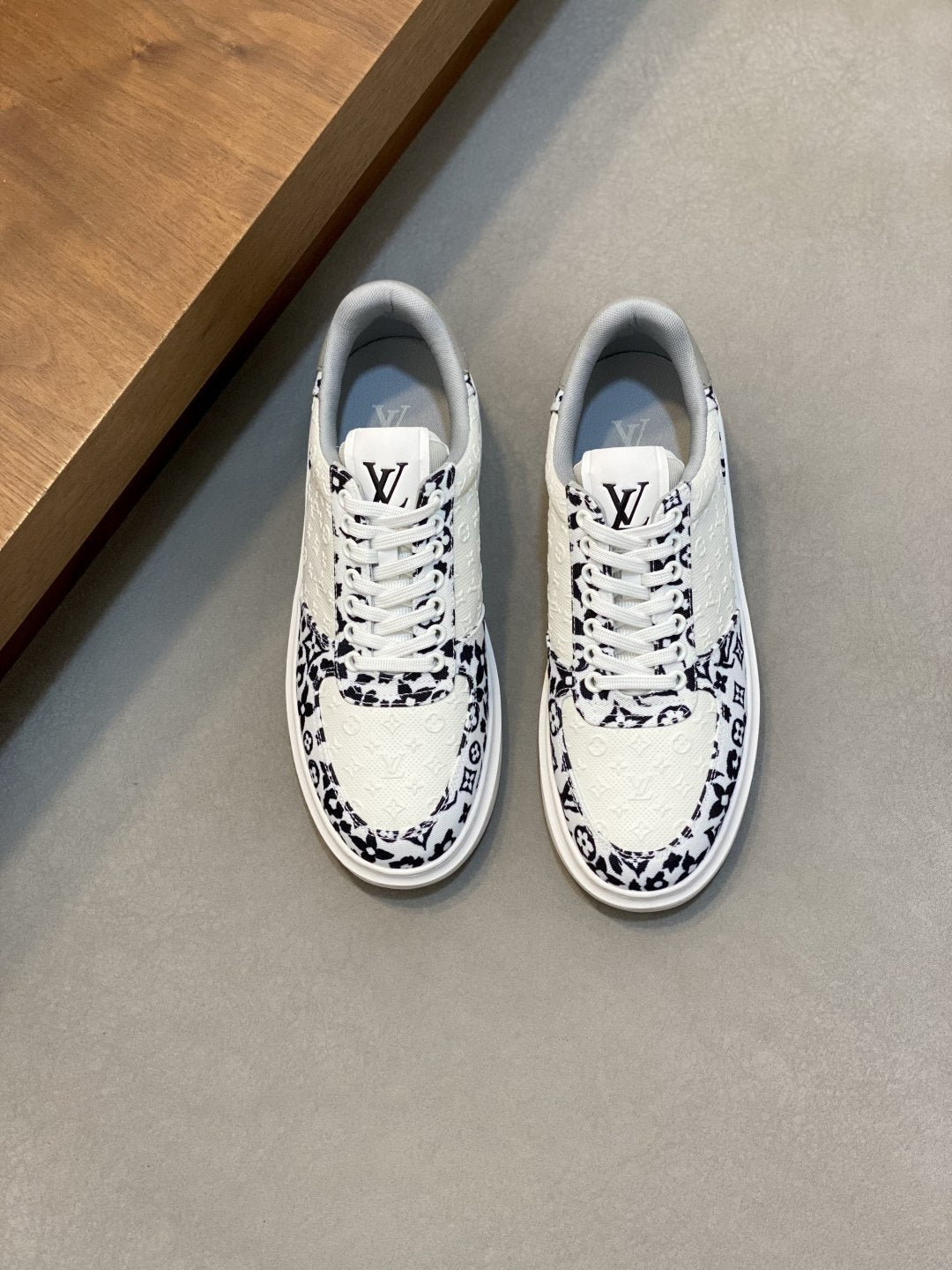 Louis Vuitton Monogram Panel Low-Top Sneakers - White Rubber Sole