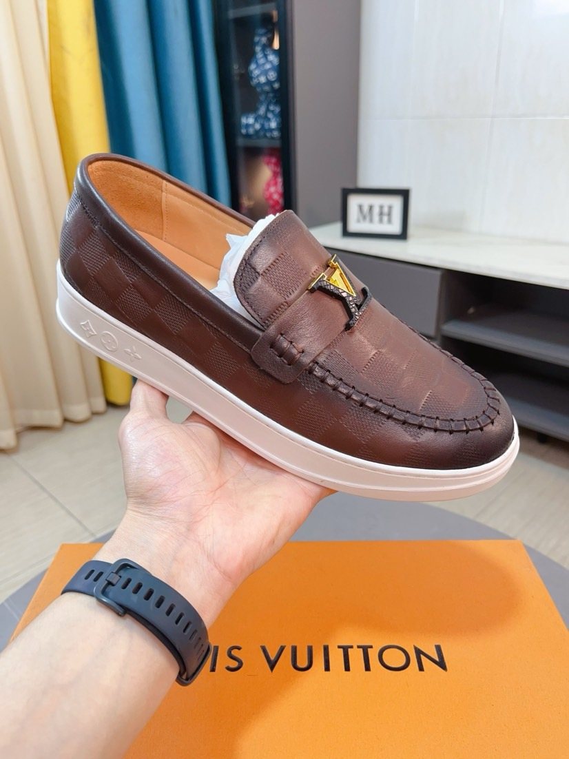 Louis Vuitton Men's Check-Pattern Loafers
