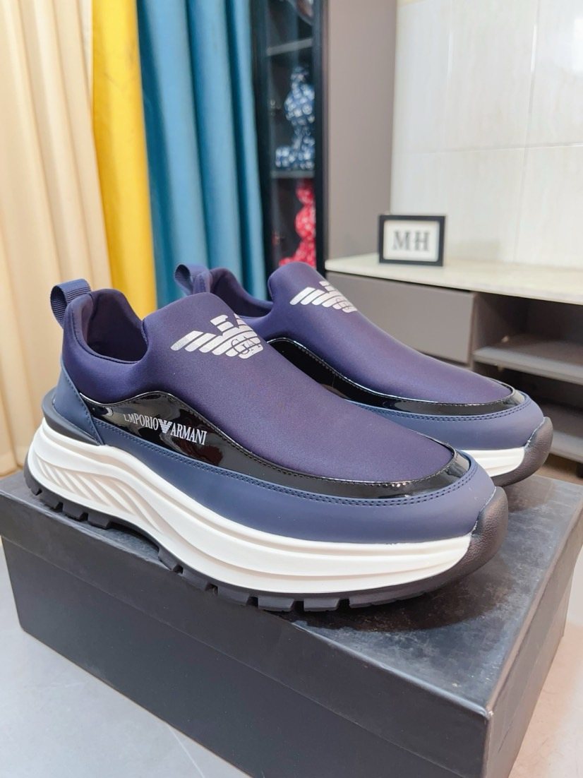 Armani Color-Block Slip-On Sneakers