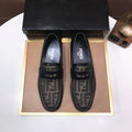 Fendi Men's Black & Brown Monogram Loafers