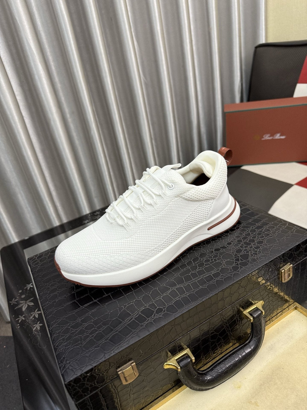 Knit Lace-Up Sneakers