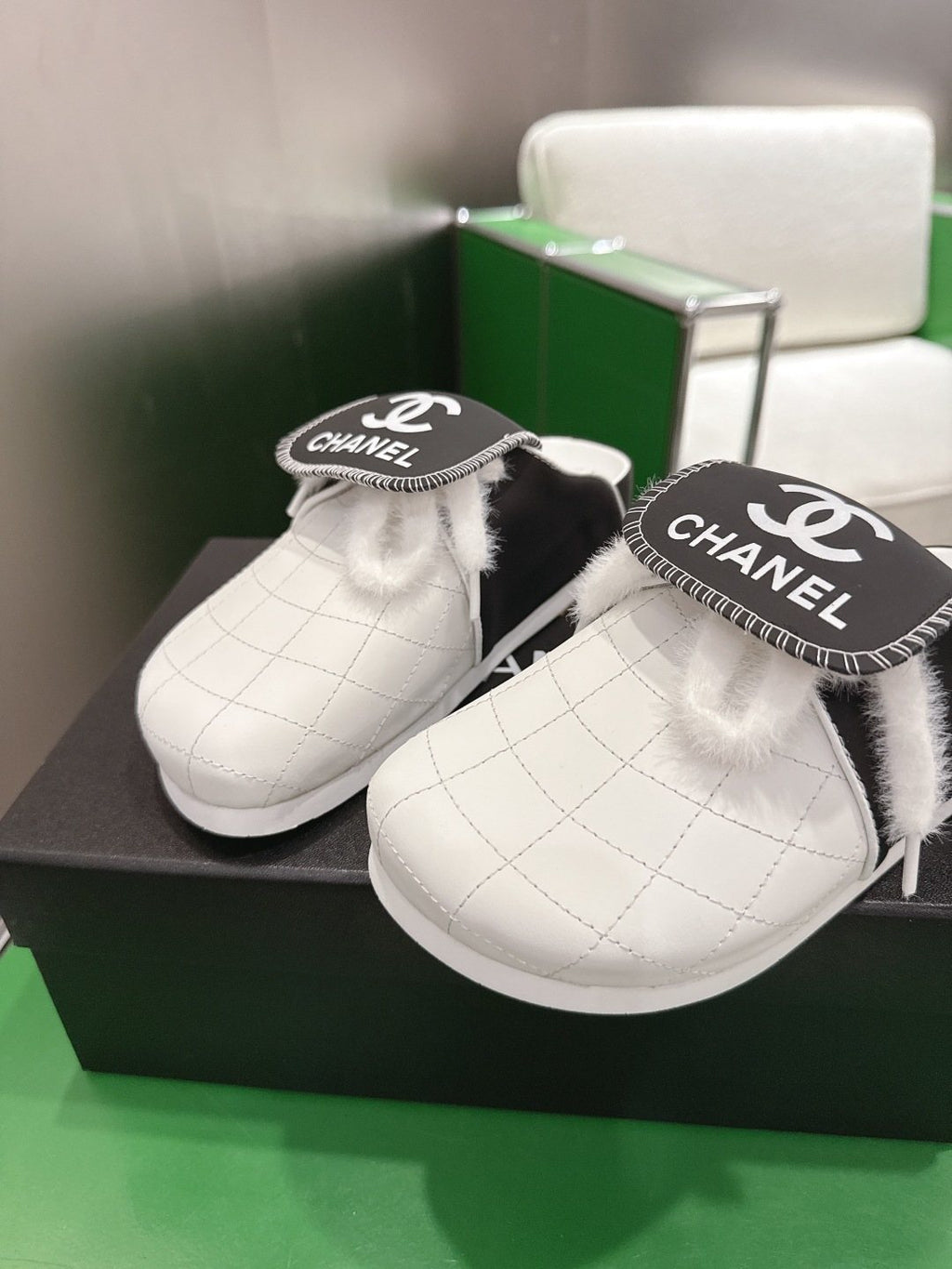 Chanel Quilted Closed-Toe Slip-On Shoes