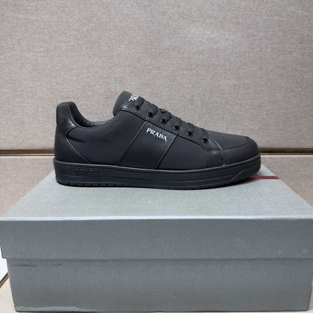 Prada Men's Low-Top Lace-Up Sneakers - Paneled Upper