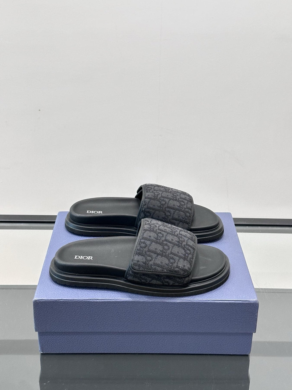 Dior Patterned Strap Slide Sandals - Open Toe And Backless Design