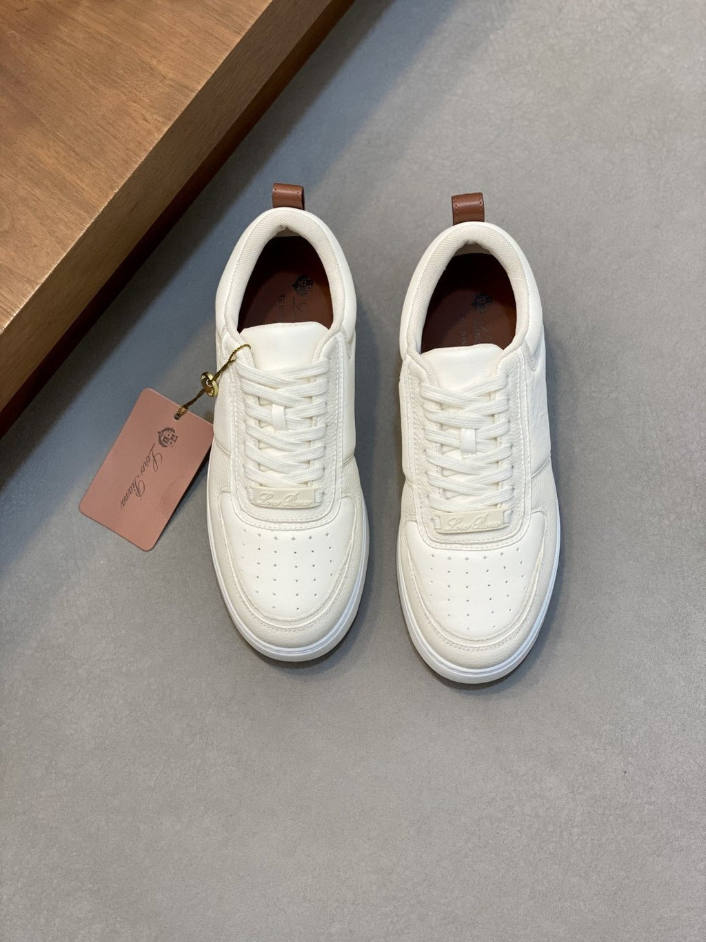 Loro Piana Men's Tennis Walk Low-Top Sneakers - Contrast Heel Tab