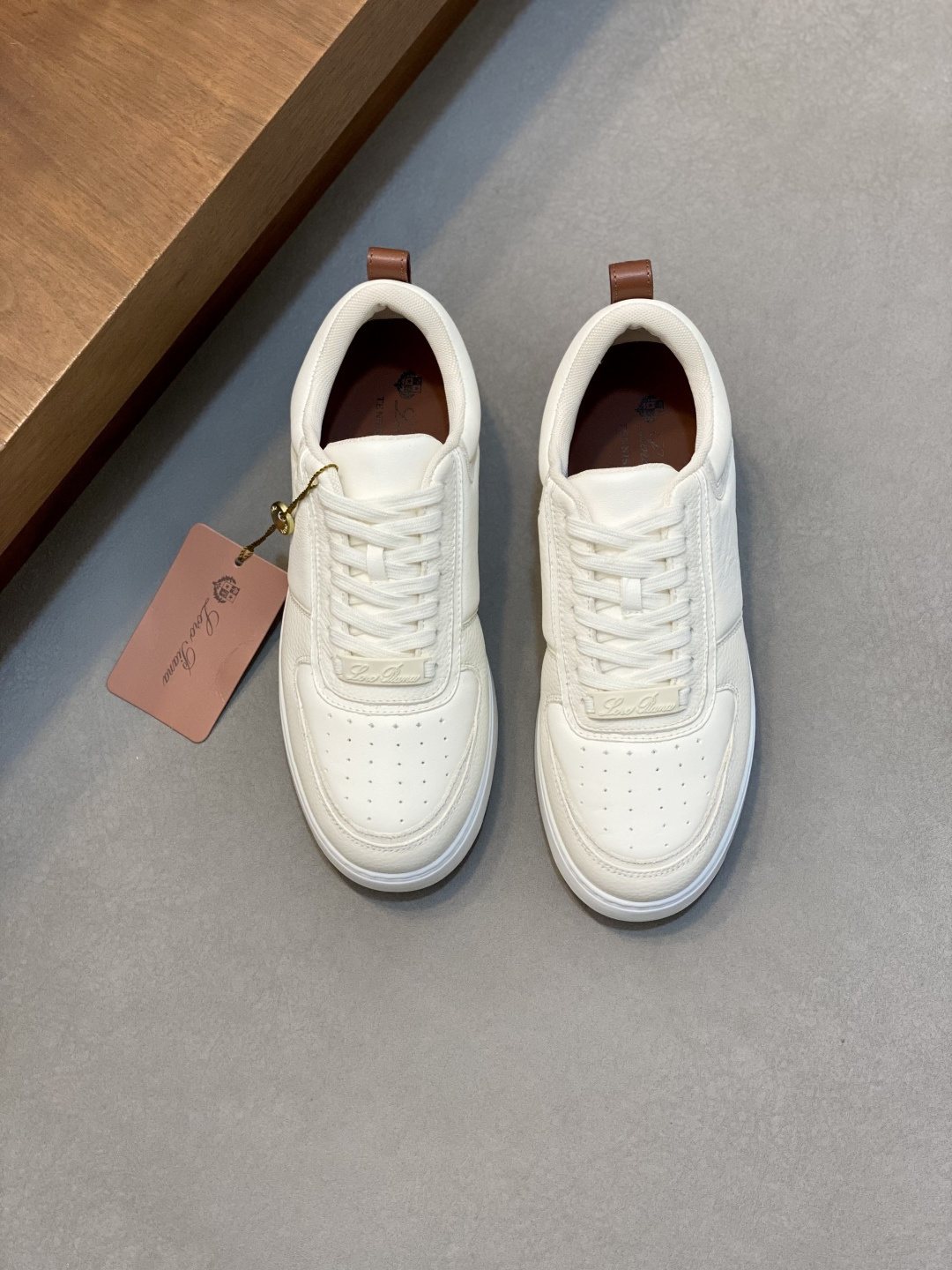 Loro Piana Men's Tennis Walk Low-Top Sneakers - Contrast Heel Tab