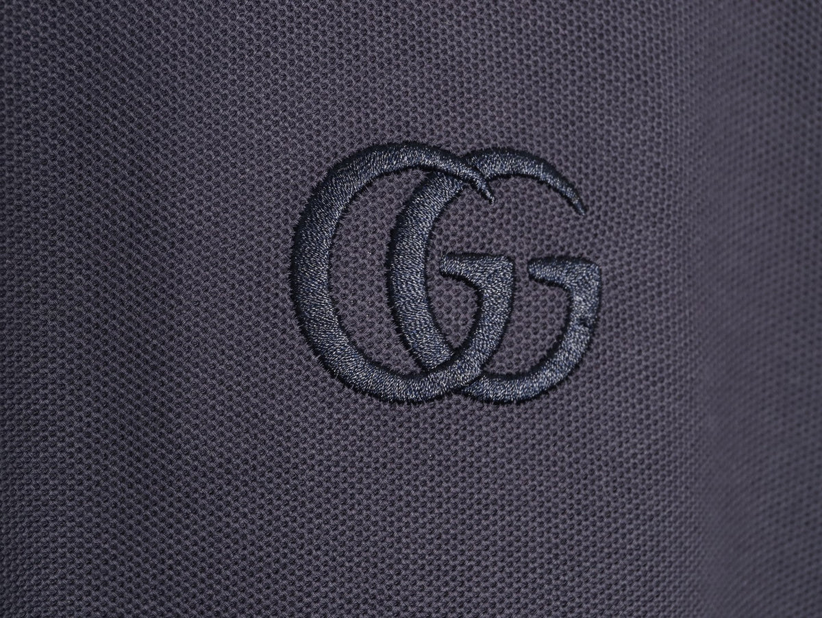 Gucci GG Embroidered Short-Sleeve Polo Shirt - Navy